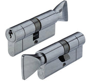 ZOO HARDWARE VIER PRECISION EURO PROFILE OFFSET CYLINDER & TURN (VARIOUS SIZES) - SATIN CHROME