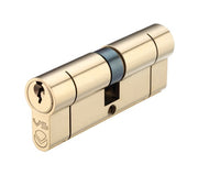 ZOO HARDWARE VIER PRECISION EURO PROFILE BRITISH STANDARD 5 PIN DOUBLE CYLINDERS (VARIOUS SIZES), POLISHED BRASS