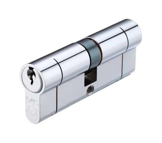 ZOO HARDWARE VIER PRECISION EURO PROFILE BRITISH STANDARD 5 PIN DOUBLE CYLINDERS (VARIOUS SIZES), POLISHED CHROME
