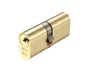 ZOO HARDWARE VIER PRECISION OVAL PROFILE 5 PIN DOUBLE CYLINDERS (70MM OR 80MM) - POLISHED BRASS