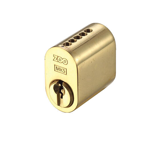 ZOO HARDWARE VIER PRECISION 31MM SCANDINAVIAN OVAL CYLINDER (OUTER), POLISHED BRASS - V5OPSOO31PBE