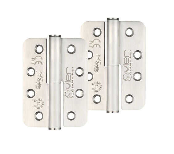 ZOO HARDWARE 4 INCH GRADE 14 LEFT OR RIGHT HANDED RADIUS PROFILE LIFT-OFF HINGE, STAINLESS STEEL - (SOLD IN PAIRS)