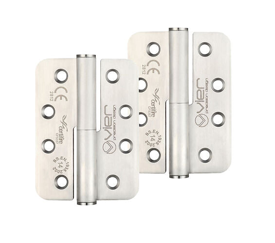 ZOO HARDWARE 4 INCH GRADE 14 LEFT OR RIGHT HANDED RADIUS PROFILE LIFT-OFF HINGE, STAINLESS STEEL - (SOLD IN PAIRS)