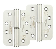 ZOO HARDWARE VIER PRECISION 4 INCH GRADE 11 RADIUS EDGE LIFT-OFF HINGE, SATIN STAINLESS STEEL - (SOLD IN PAIRS)