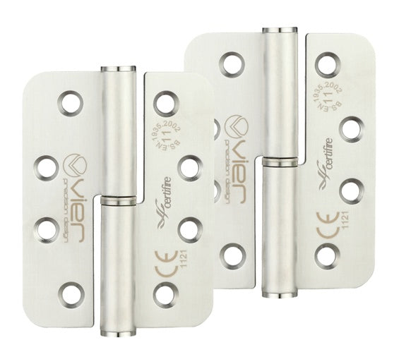 ZOO HARDWARE VIER PRECISION 4 INCH GRADE 11 RADIUS EDGE LIFT-OFF HINGE, SATIN STAINLESS STEEL - (SOLD IN PAIRS)