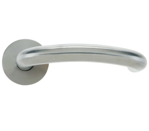 ZOO HARDWARE VIER ARCH RTD LEVER ON ROUND ROSE  SATIN STAINLESS STEEL - VS070S (SOLD IN PAIRS)