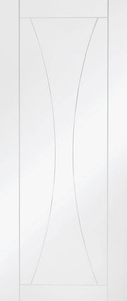 White door with minimalistic design on a white background