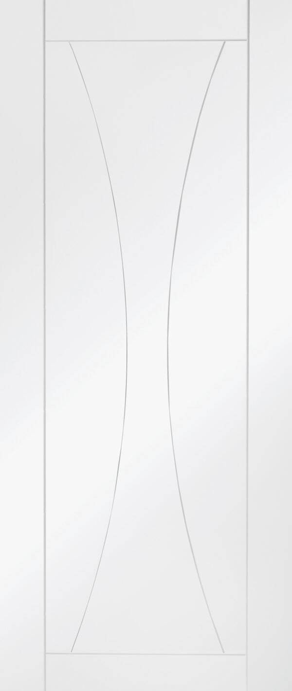 White door with minimalistic design on a white background