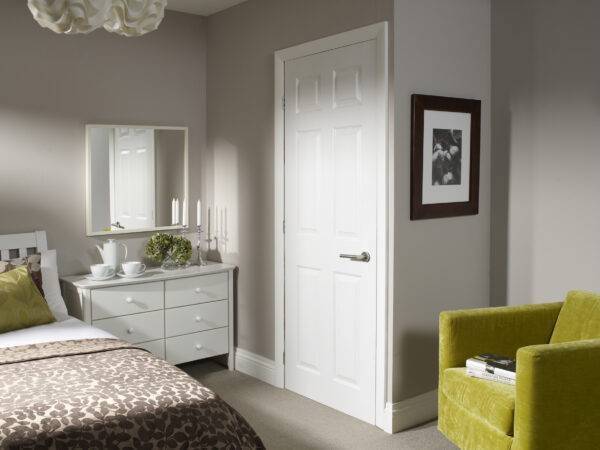 INTERNAL PRE‑FINISHED WHITE MOULDED COLONIST 6 PANEL DOOR