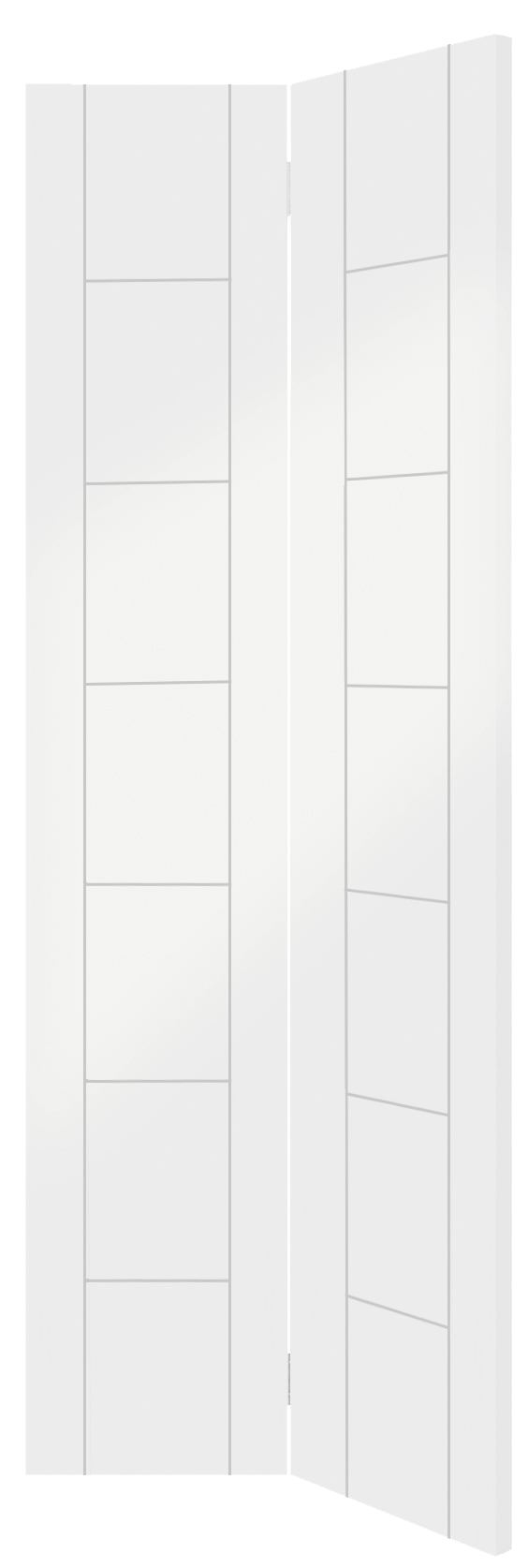 White folding screen with a grid pattern on a white background