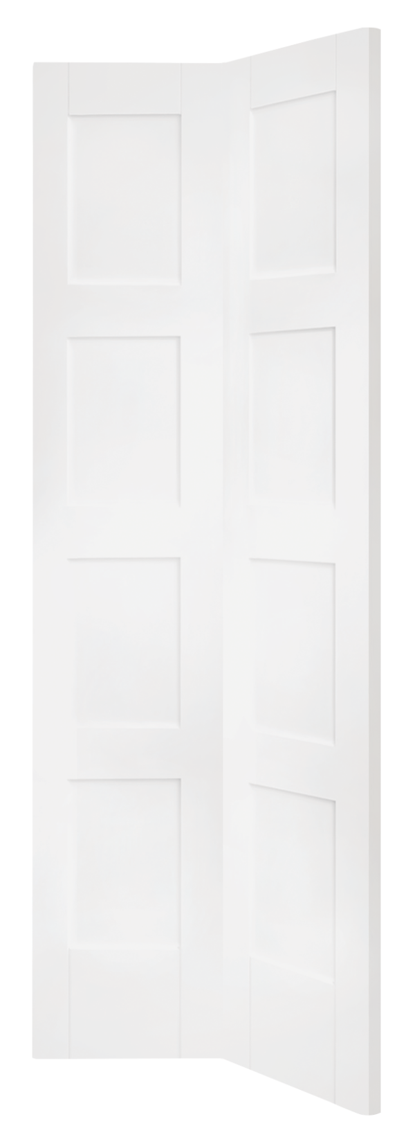 White door with a geometric design on a white background