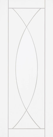 Decorative white panel with geometric line design on a light gray background