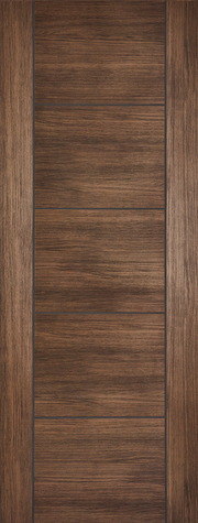 Laminate 5 panel door with a walnut finish