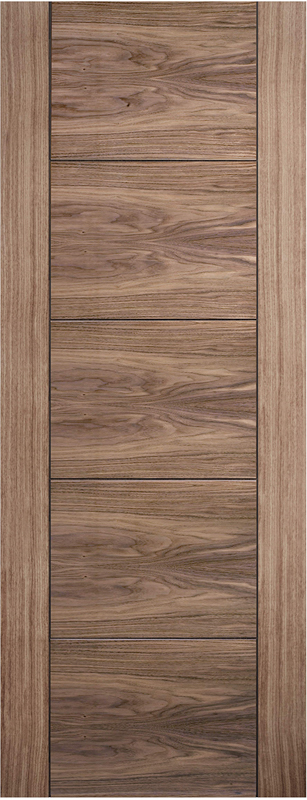 Wooden door with a vertical grain pattern