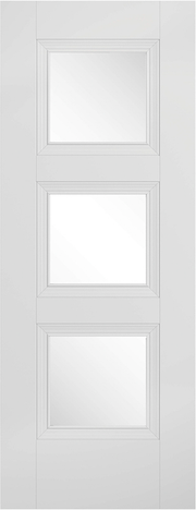 White Amsterdam Glazed 3L Primed Plus Internal Door