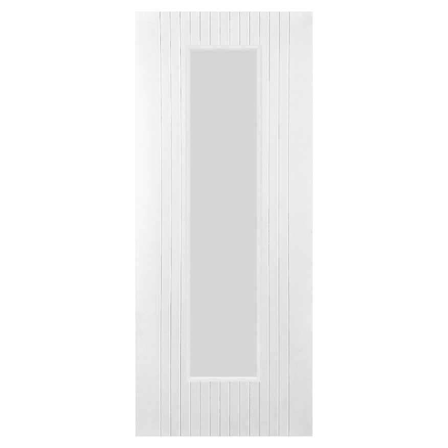 White Primed Athena Glazed 1L Internal Door