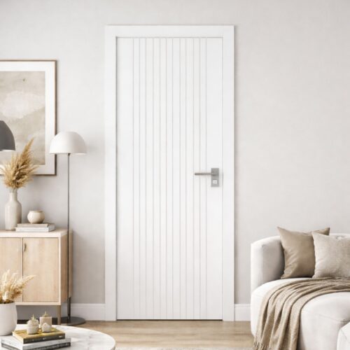White Primed Athena FD30 Fire Door