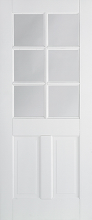 White door with glass panels