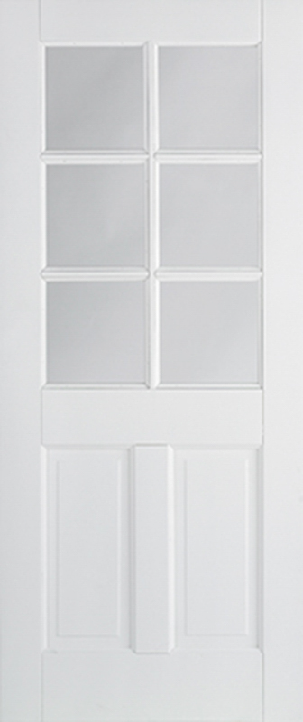 White door with glass panels