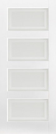 WHITE CONTEMPORARY GLAZED 4L PRIMED INTERNAL DOOR