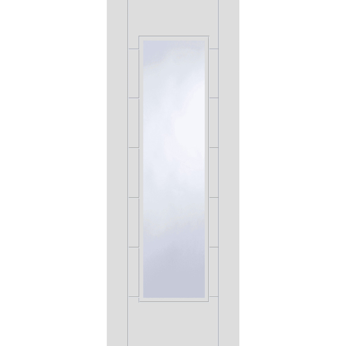 White door with a glass panel on a white background
