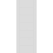 White paneled door on a white background