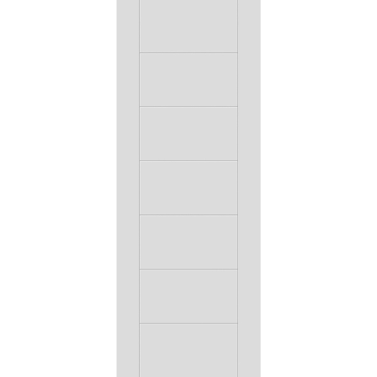 White paneled door on a white background