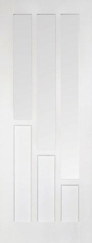 White door with a minimalist design on a white background