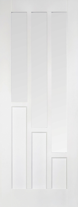 White door with a minimalist design on a white background