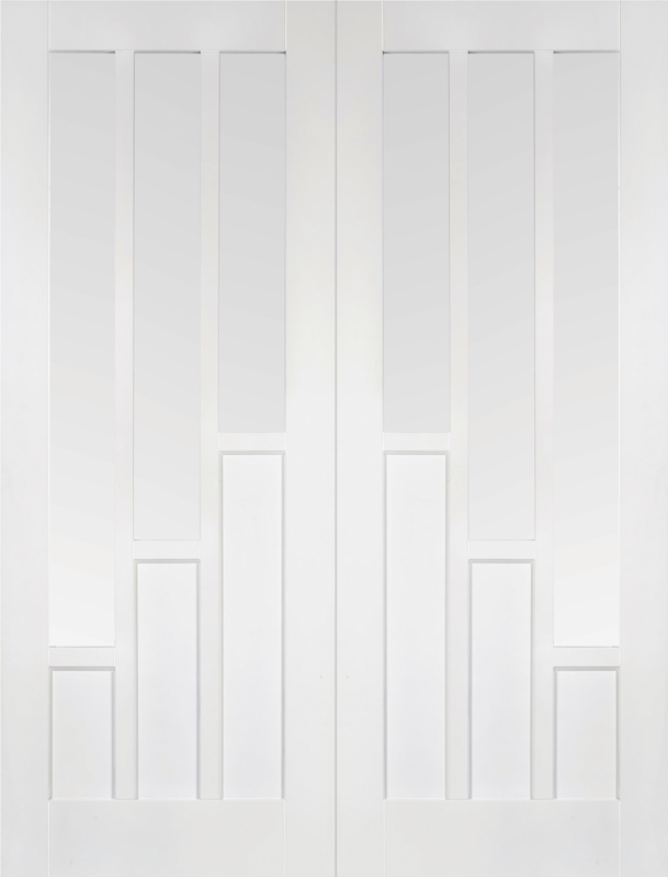 WHITE COVENTRY GLAZED 3L PRIMED INTERNAL DOOR PAIR