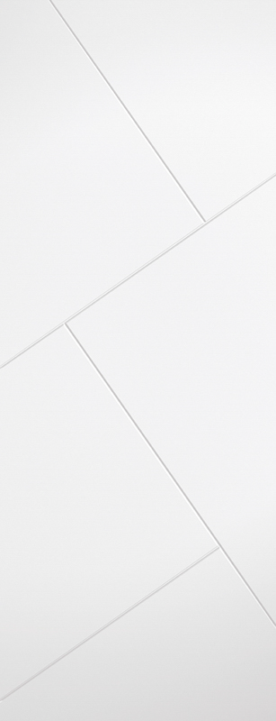 White door with geometric pattern on a white background