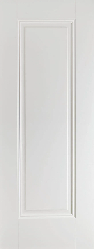 White door with a rectangular panel on a white background
