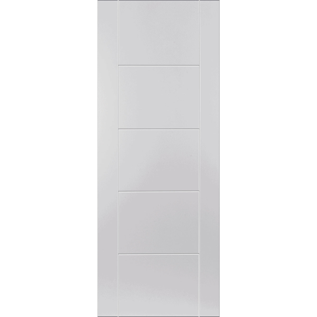 White door with horizontal slats on a white background