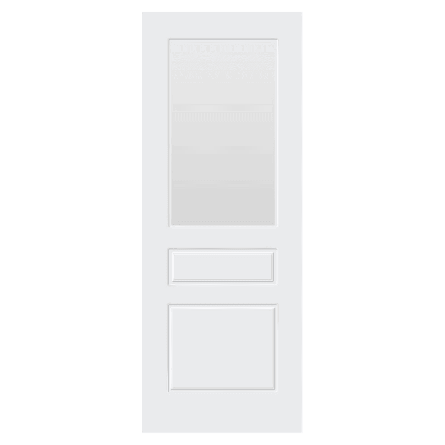 WHITE LAMINATE 2 PANEL 1 LIGHT INTERNAL DOOR