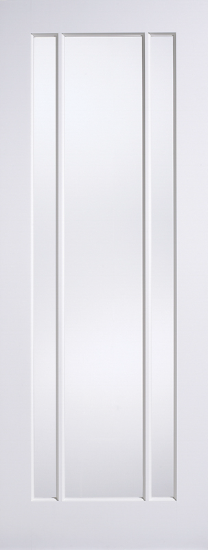 White door with a minimalist design on a white background