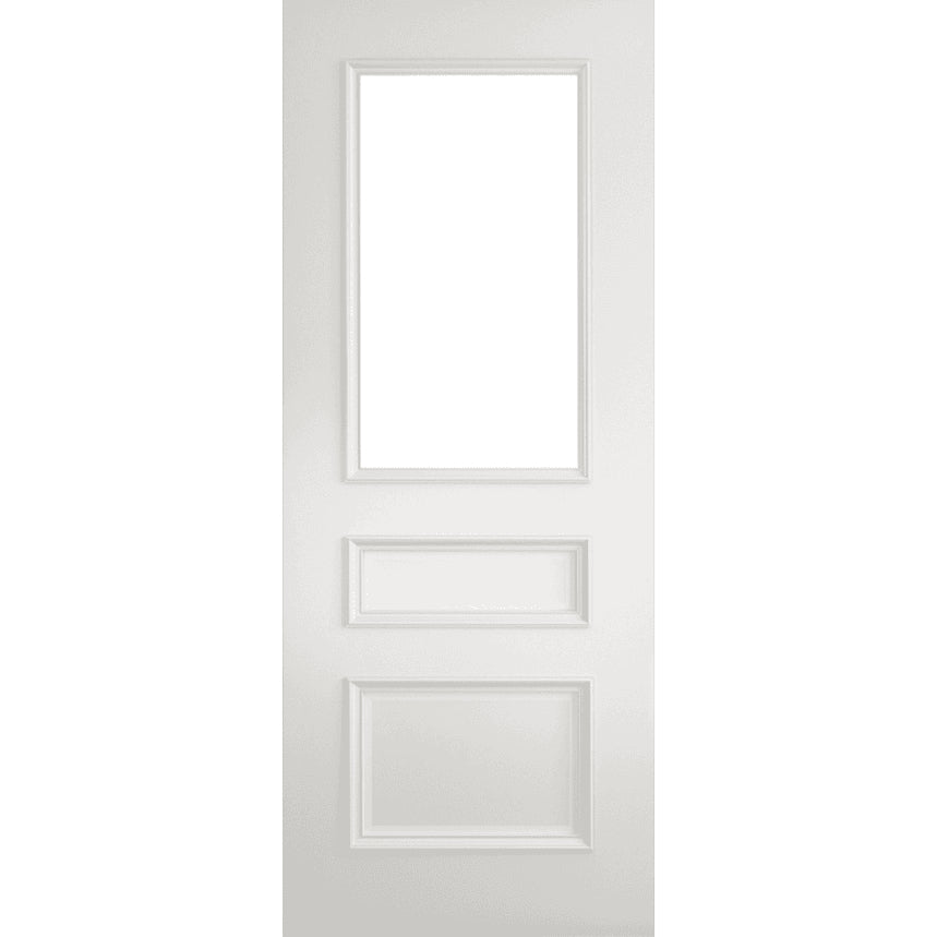 WHITE BASIC PRIMED MAYFAIR 2 PANEL 1 LIGHT GLAZED INTERNAL DOOR