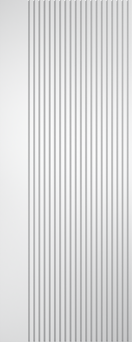 White door with vertical groove on a white background