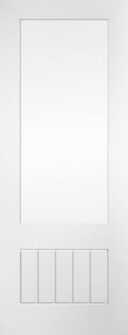 White door with a minimalist design on a white background