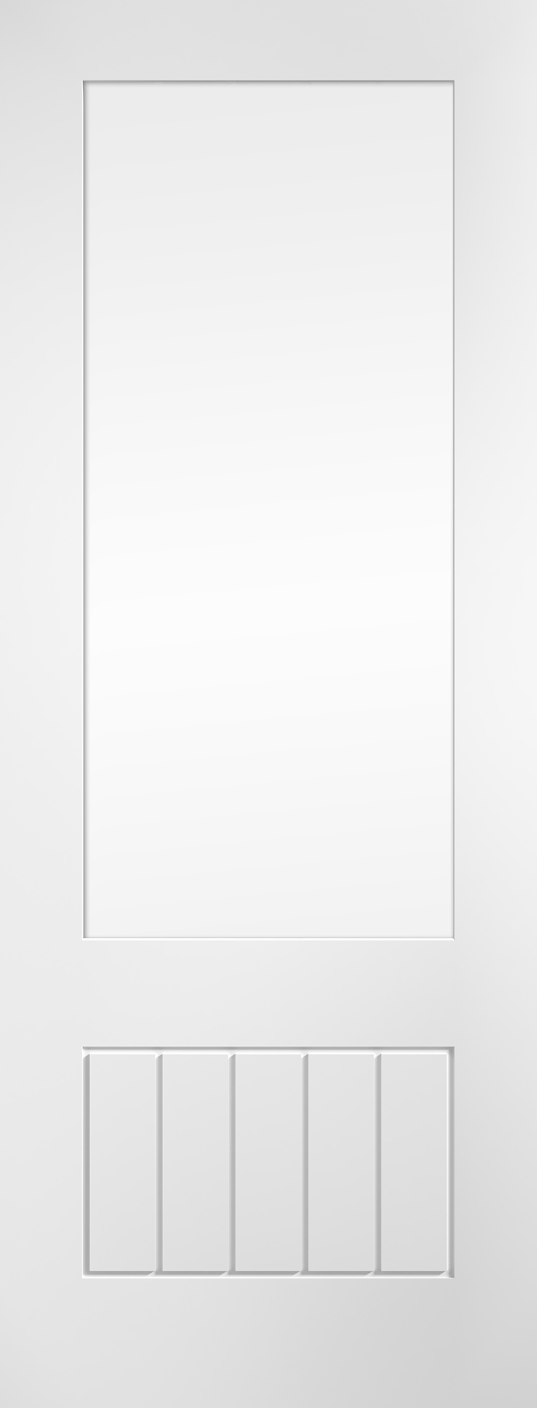 White door with a minimalist design on a white background