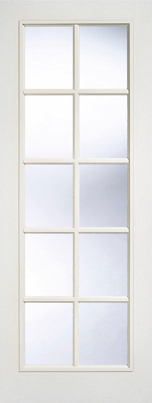 WHITE MOULDED SA 10L GLAZED PRIMED INTERNAL DOOR
