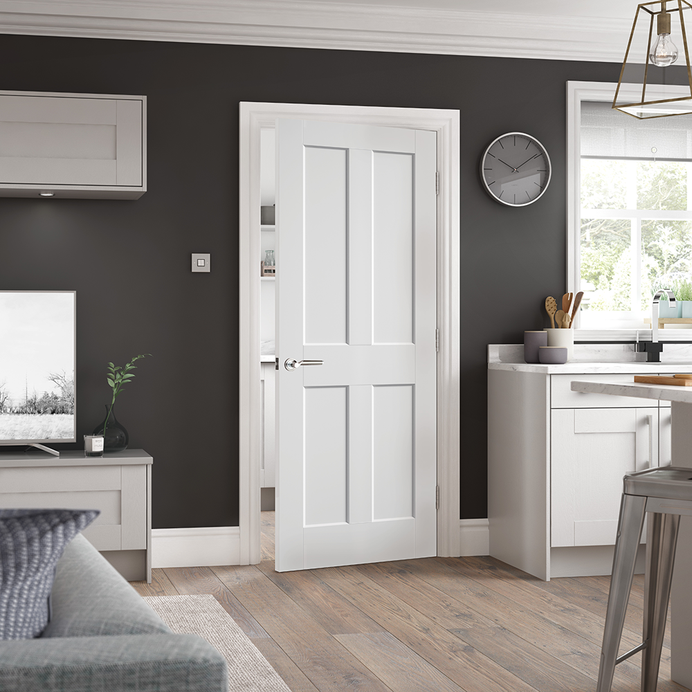 WHITE MOULDED SMOOTH ASHFORD FD30 PRIMED INTERNAL FIRE DOOR