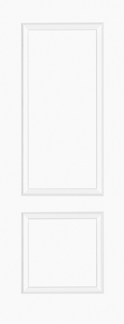 White door with a minimalist design on a white background