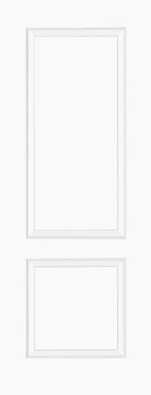 White door with a minimalist design on a white background