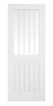 WHITE MOULDED SMOOTH COTTAGE GLAZED PRIMED INTERNAL DOOR