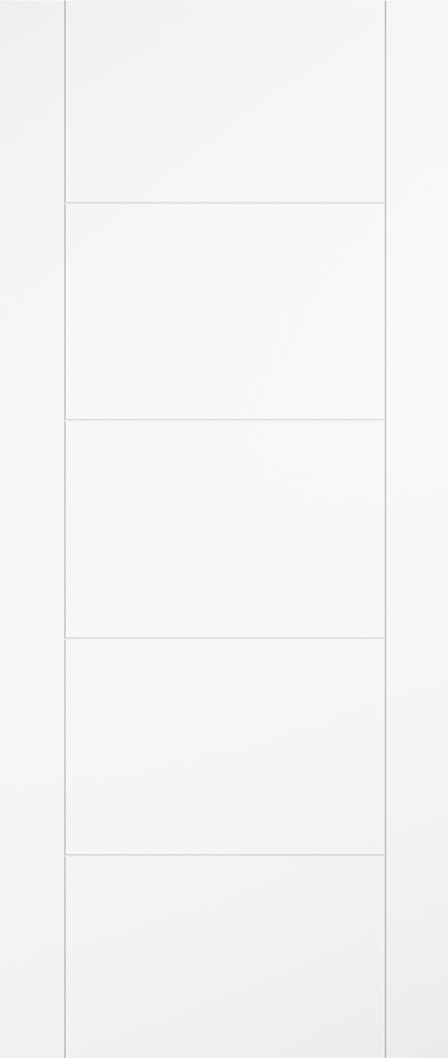 White moulded door on a white background