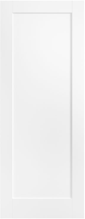 White door with a minimalistic design on a white background