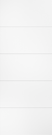 White door with horizontal lines on a white background