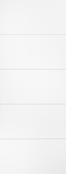 White door with horizontal lines on a white background