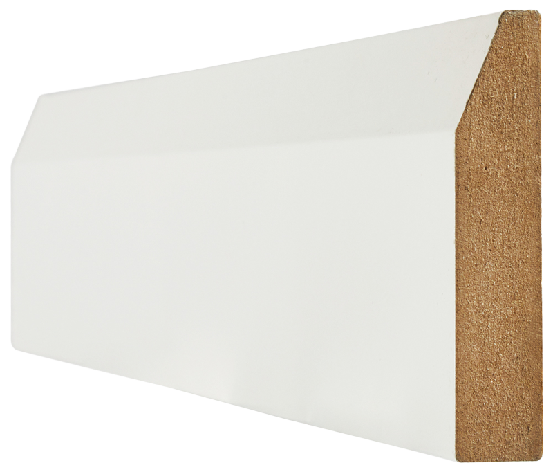 WHITE WRAPPED CHAMFERED SKIRTING