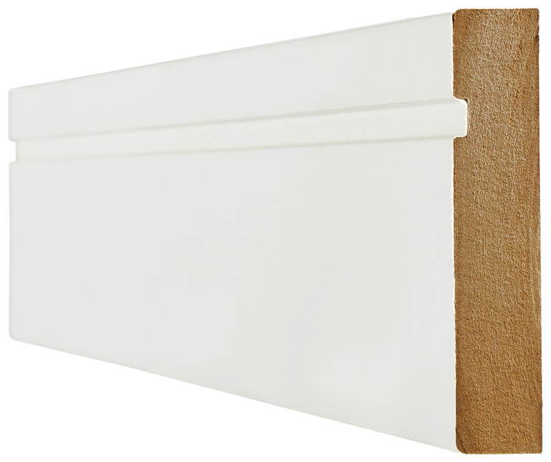 WHITE WRAPPED SINGLE GROOVE SKIRTING